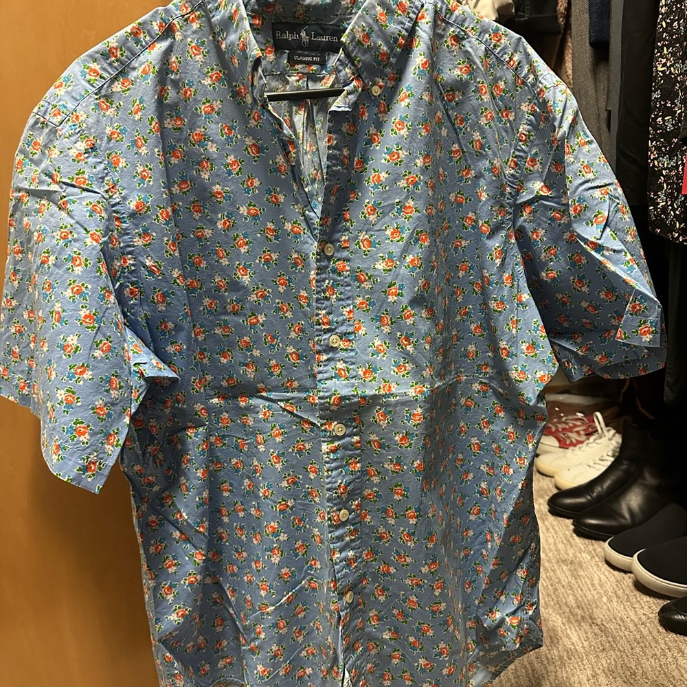 Ralph Lauren Blue Floral Men's Shirt